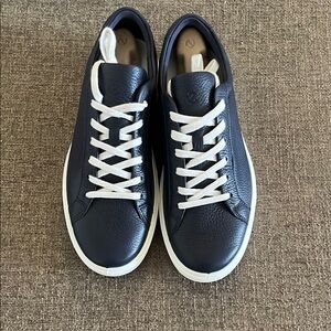 Ecco Men's Dark Blue Leather Sneakers